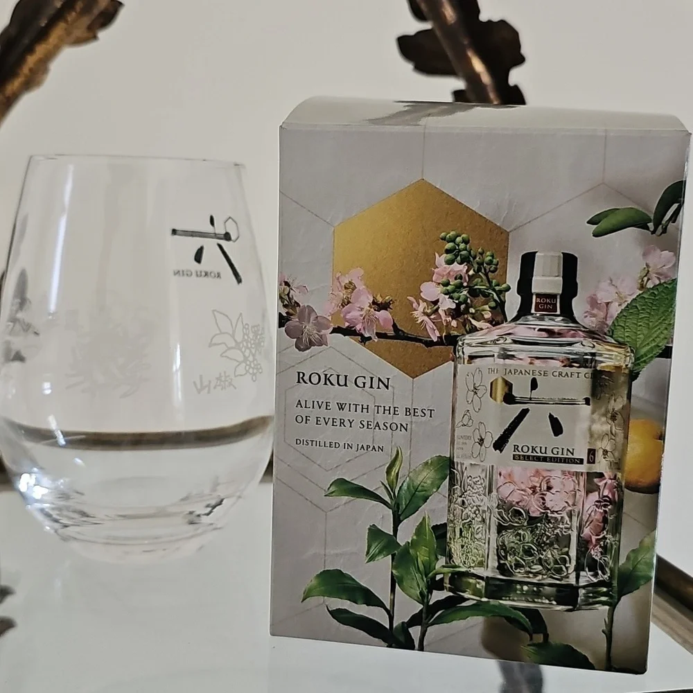 Roku Gin - Clear Stemless Glass 490 ML NIB